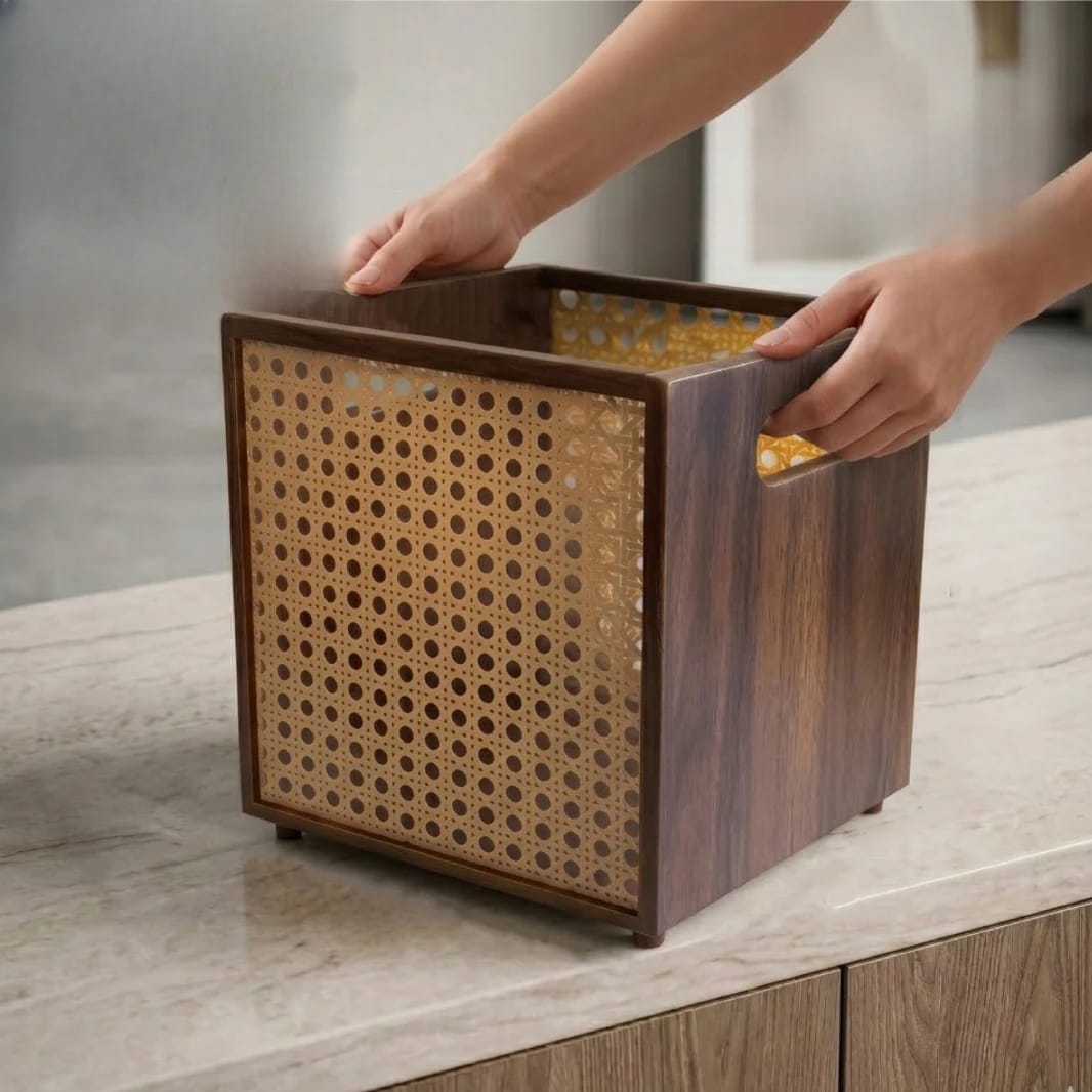 Wooden Trash Bin