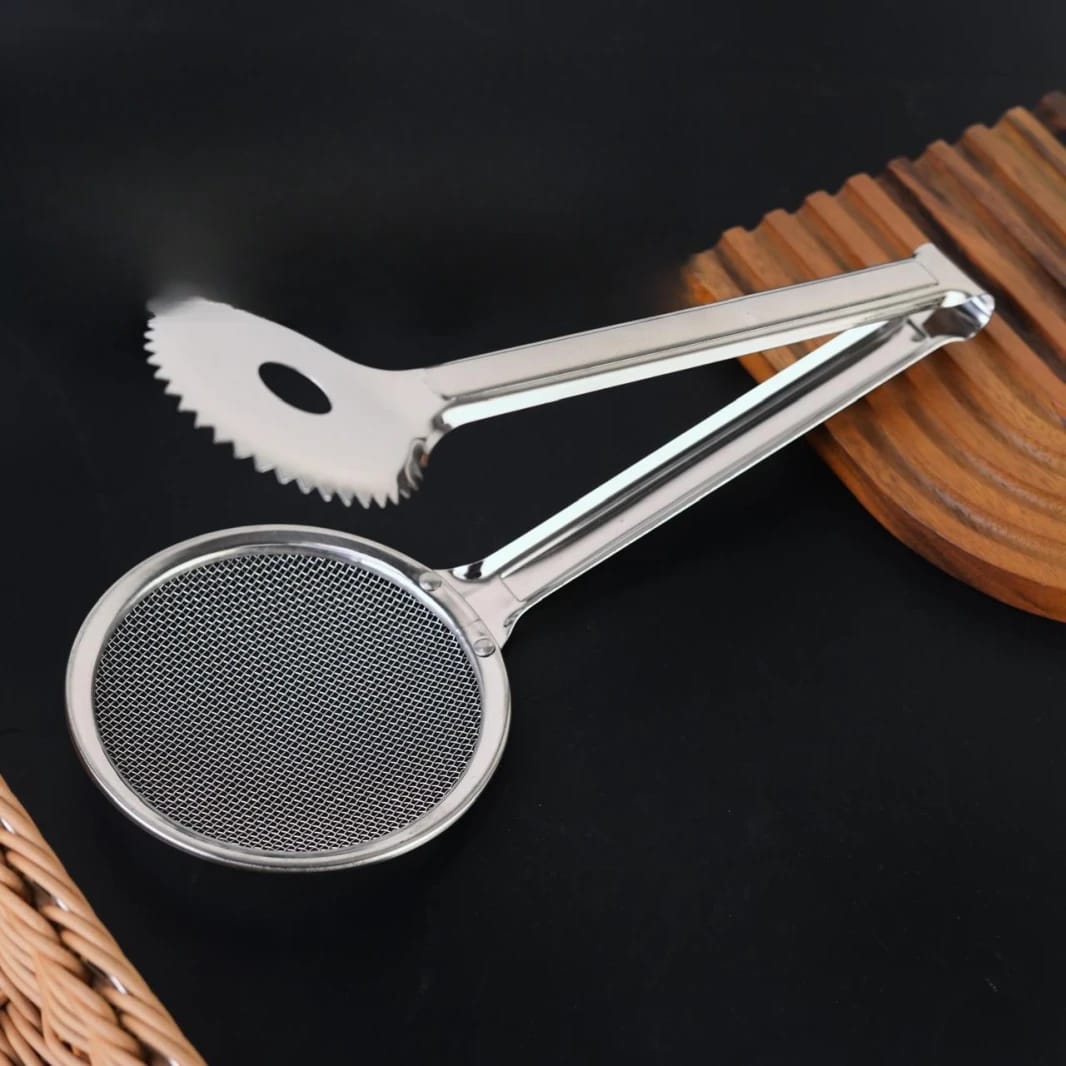 Julia Tongs with Strainer