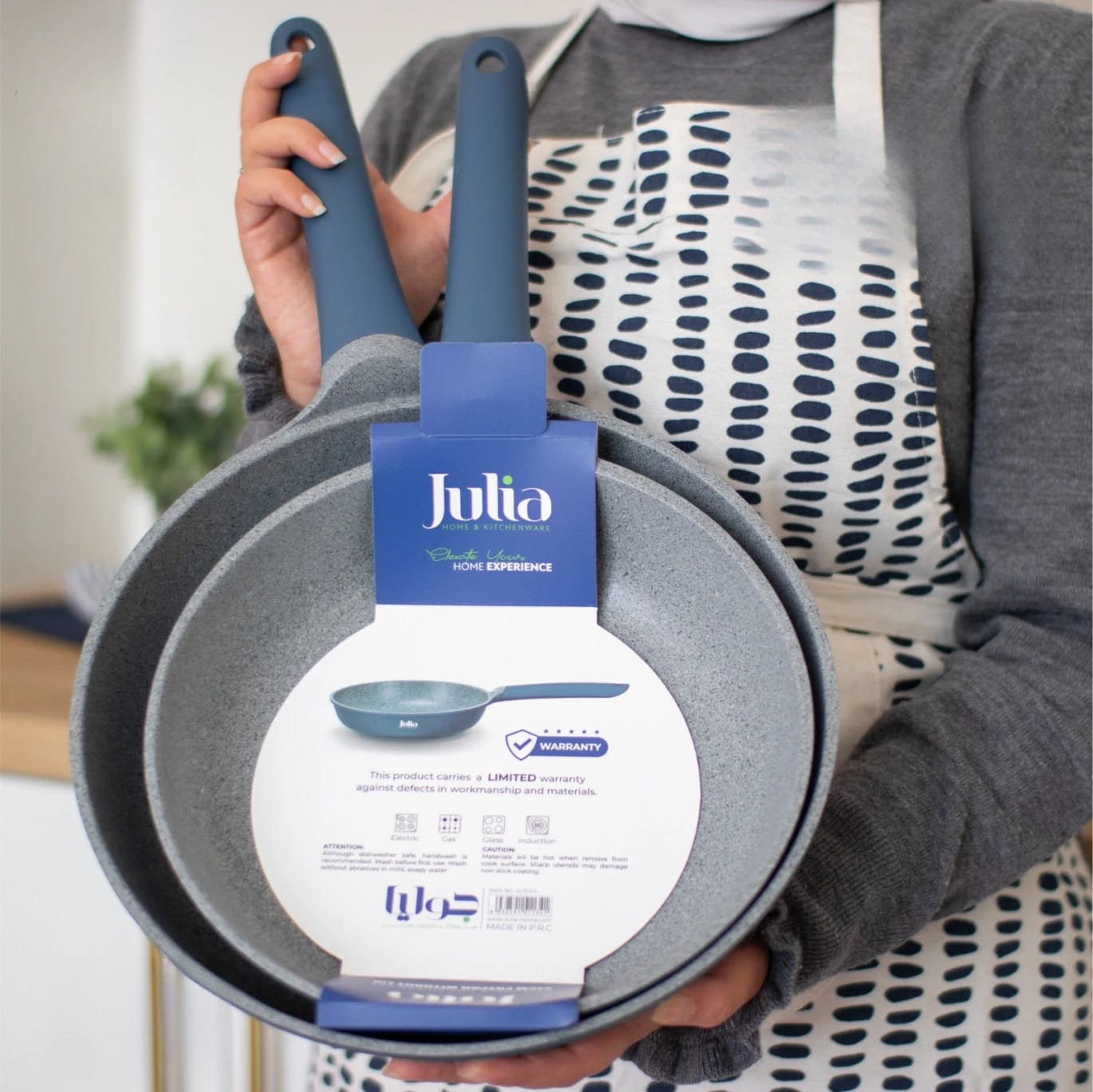 JULIA Blue Granite Frying Pan