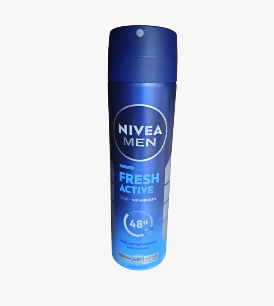 Nivea Men Fresh Active Deodorant Spray for Daily Use and Long-Lasting 48H Anti-Bacterial Freshness