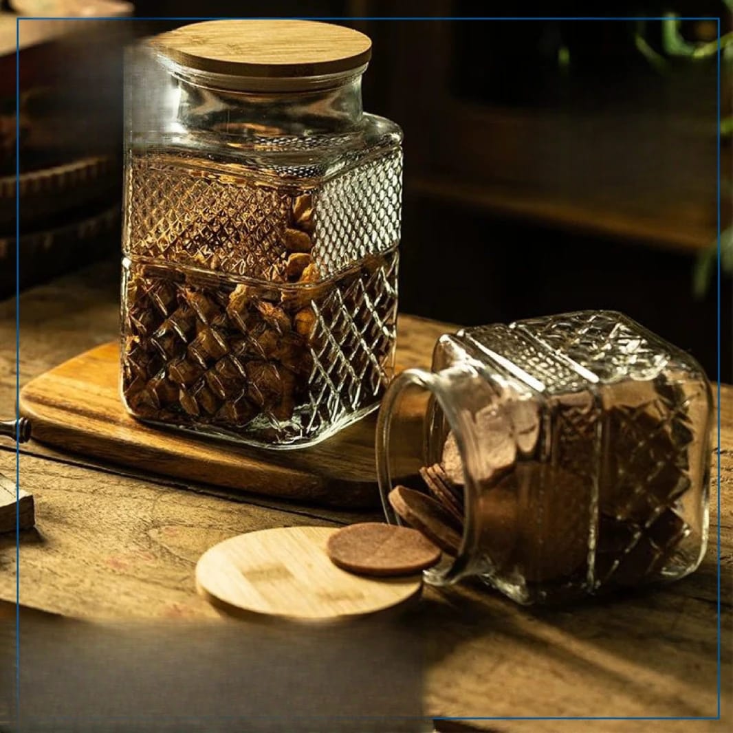 Glass Jar with Wooden Lid