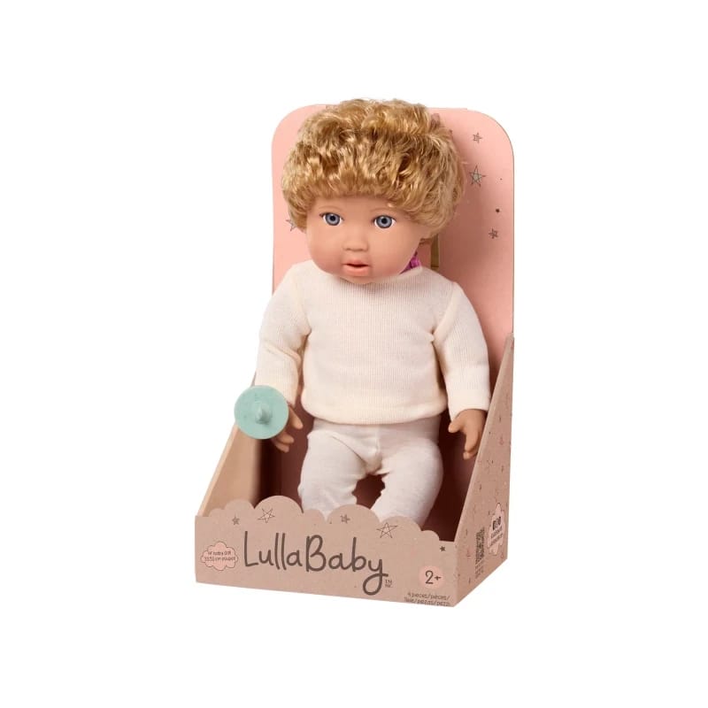 LullaBaby | دمية طفل بطول 14 بوصة بشعر أشقر وعينين زرقاوين