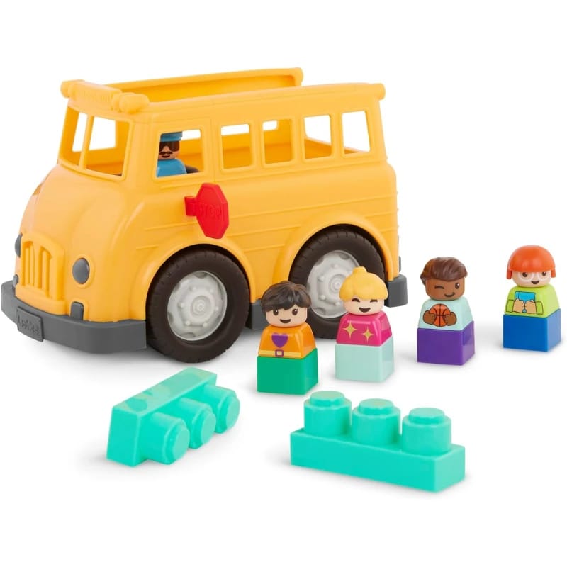 Battat Locbloc School Bus Playset - 8 Pieces