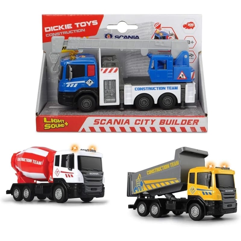 City Worker Construction Truck Toy with Crane and Light & Sound