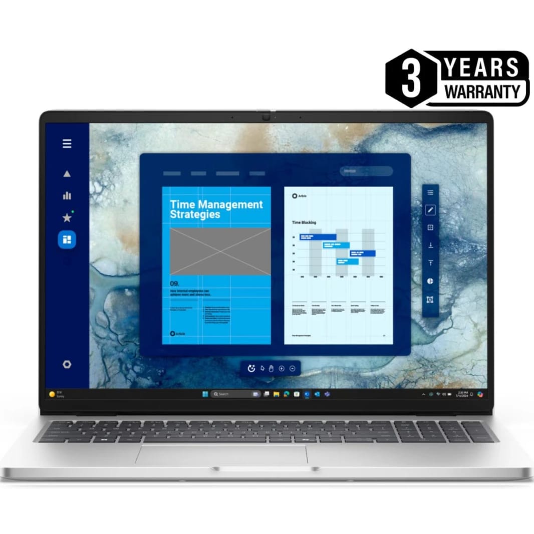 Dell Pro 16 Plus, Metallic Finish Laptop, 16" FHD+ IPS, Intel Core Ultra 7, 16GB RAM, 512GB SSD, Intel Arc Graphics - Platinum Silver (3 Years Warranty)