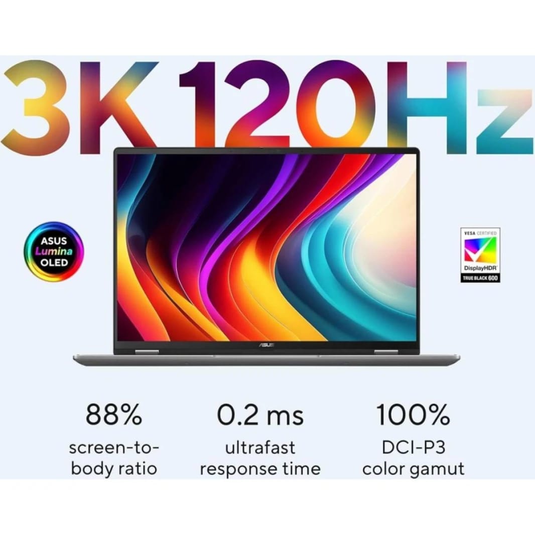 Asus VivoBook 16 Flip 16.0" 3K OLED Touch Laptop - Matte Gray