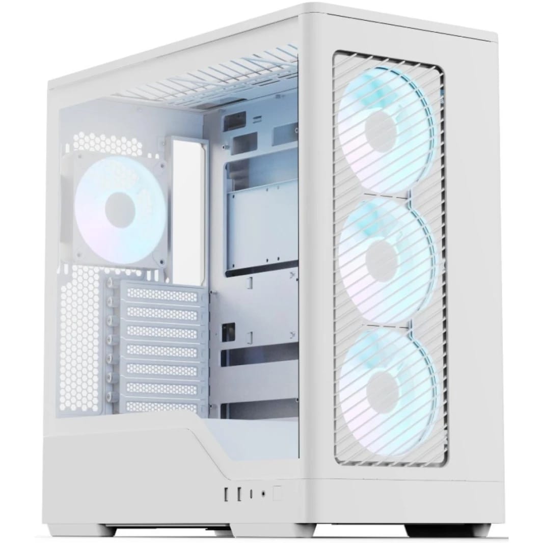 AeroCool D520A White ARGB Gaming Case with Tempered Glass