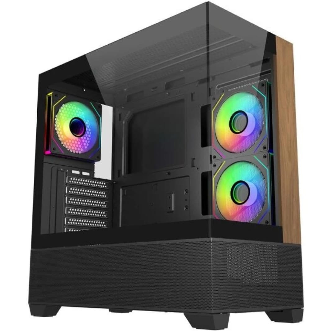 Cooler Master Elite 690 Wood Black ATX ARGB Mid Tower Case