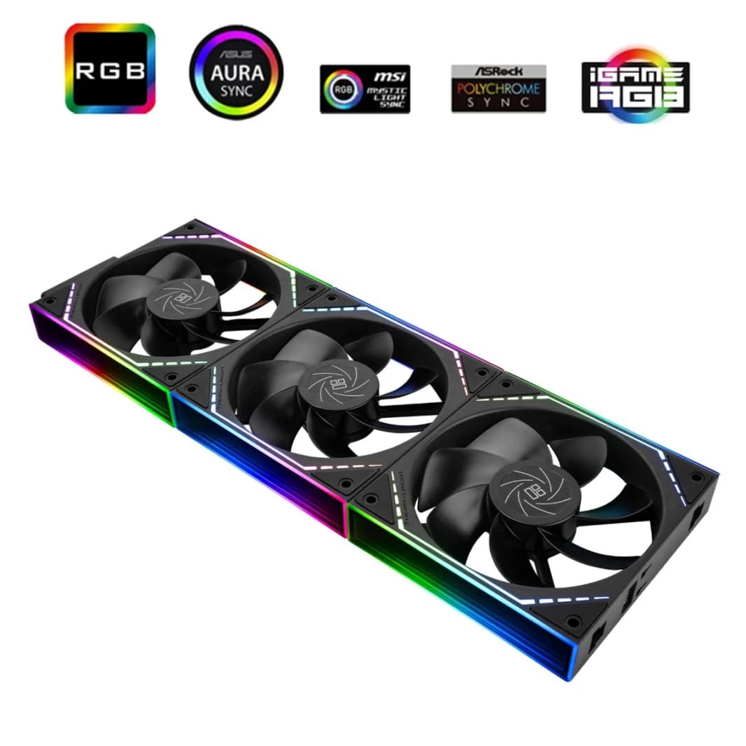 Thermalright TL-M12QR X3 Cooling Fan Kit 3in1 (Black / LED)