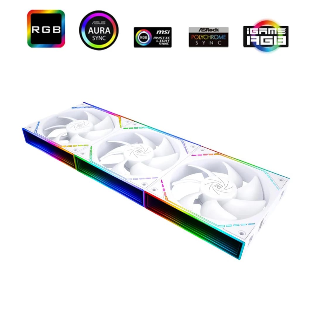 Thermalright TL-M12QW X3 White LED Cooling Fan Kit 3in1