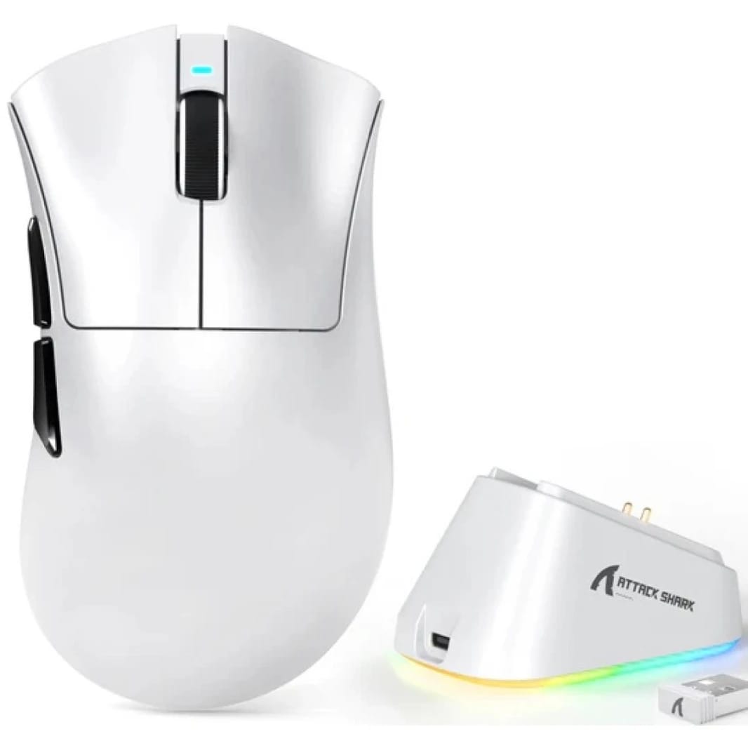 ATTACK SHARK V3 Pro Ultra-Light Wireless Gaming Mouse, White