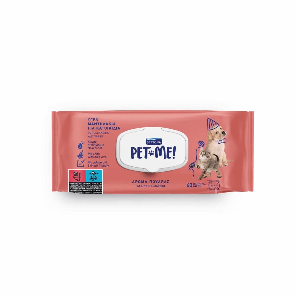 Septona PET ME Talc Wipes - 60 Pcs