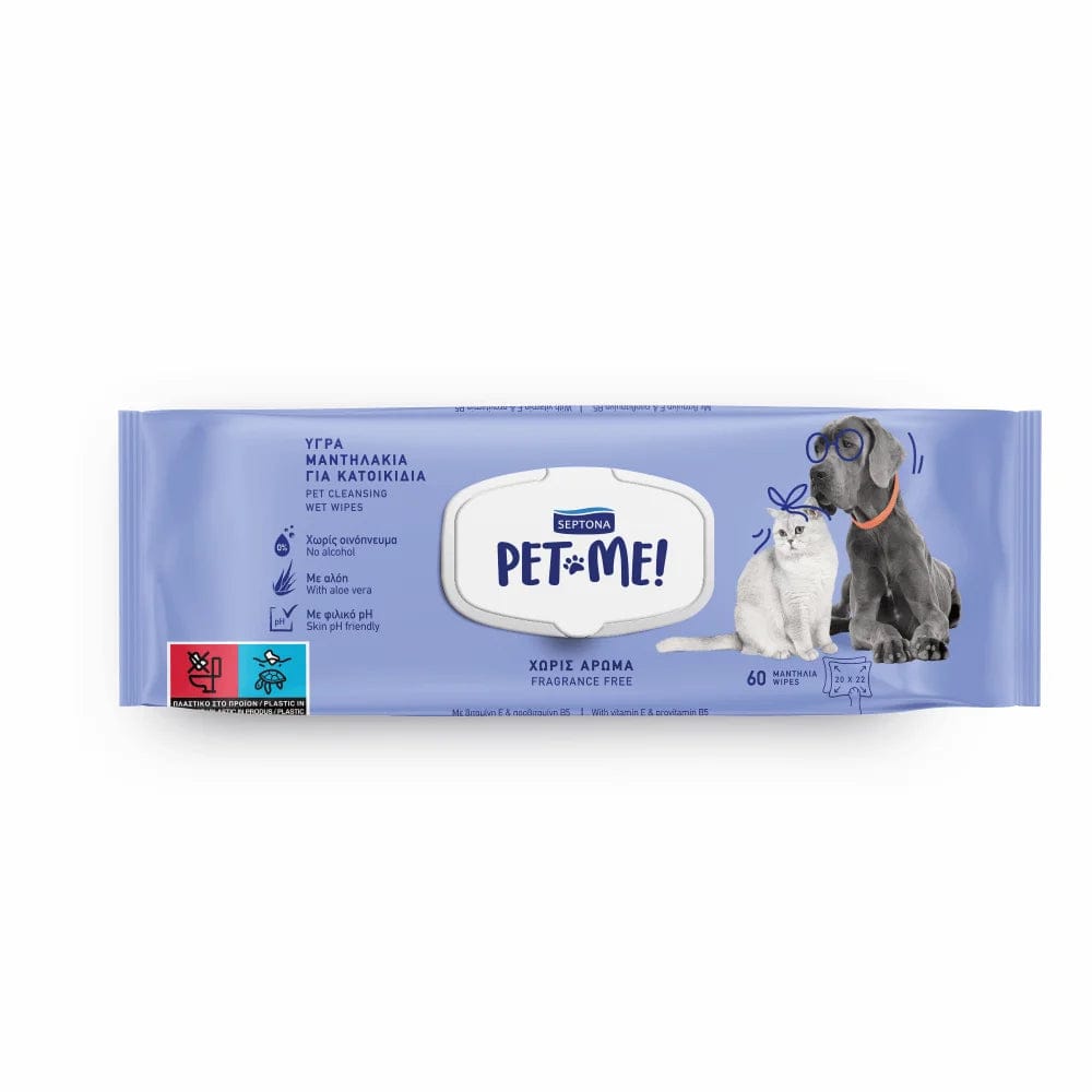 Septona PET ME Aloe Wipes Large 60 pcs