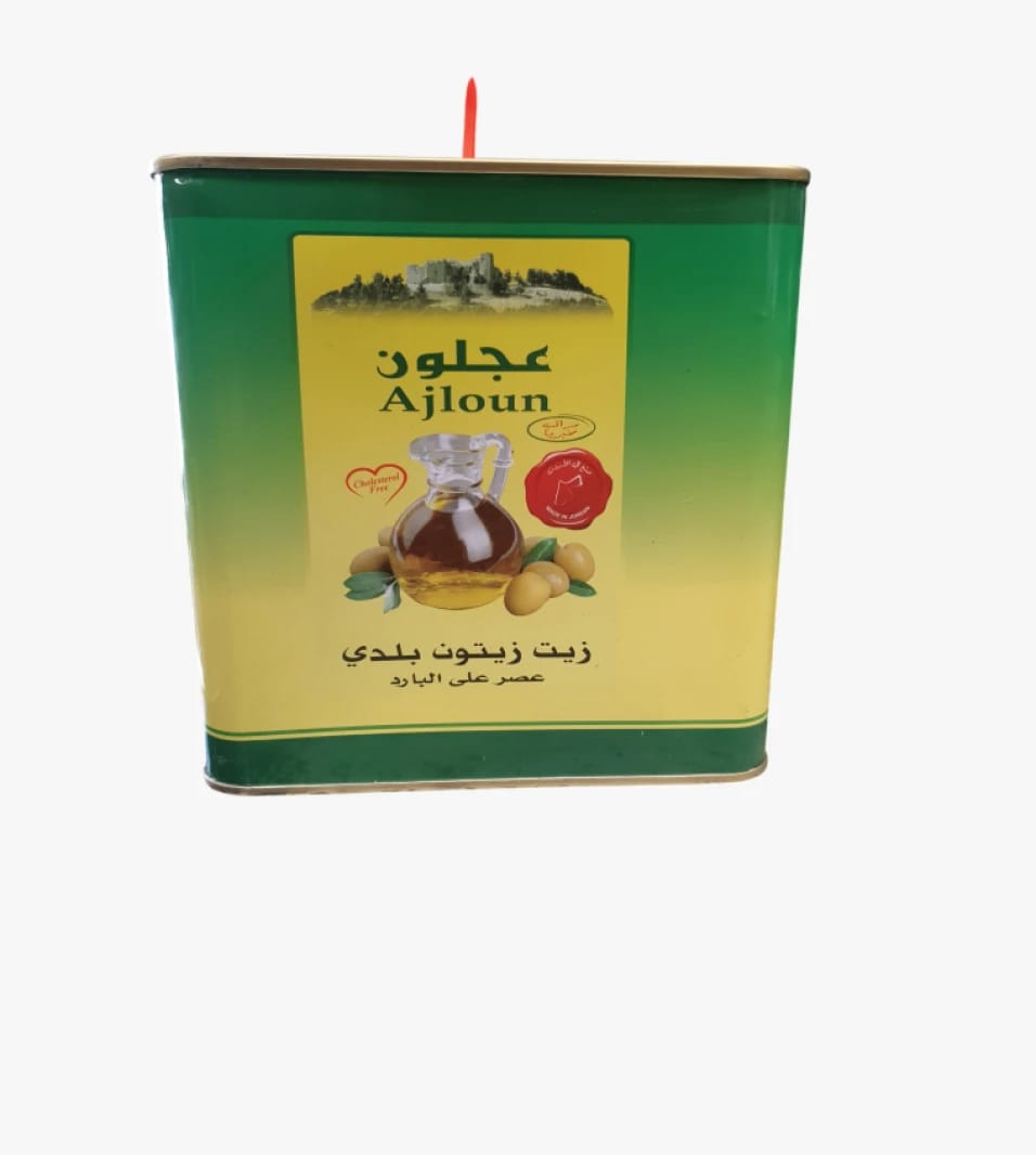 زيت الزيتون البلدي من ماركة عجلون في عبوة مصممة بعناية لعشاق الصحة والطعام الطبيعي