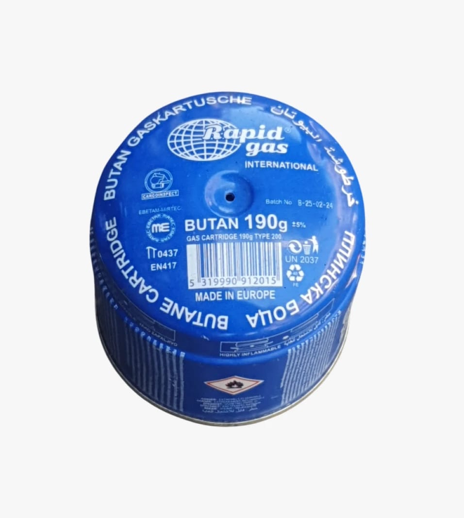 Rapid Gas Butane Cartridge for Outdoor Use with Enhanced Safety System for Camping and Kitchens