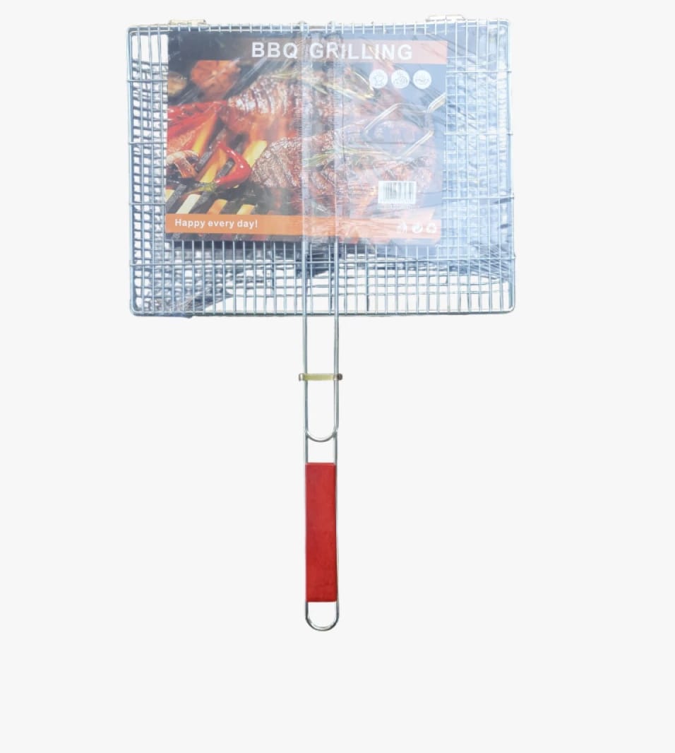 BBQ Grilling Basket with Wooden Handle Perfectly Designed for Barbecue Enthusiasts, Large Families, and Outdoor Trips