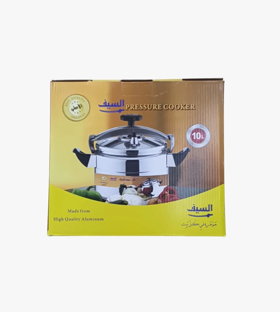 Al-Saif High Quality Aluminum Pressure Cooker 10L with Modern Design Perfect for Cooking Enthusiasts for Great Results
