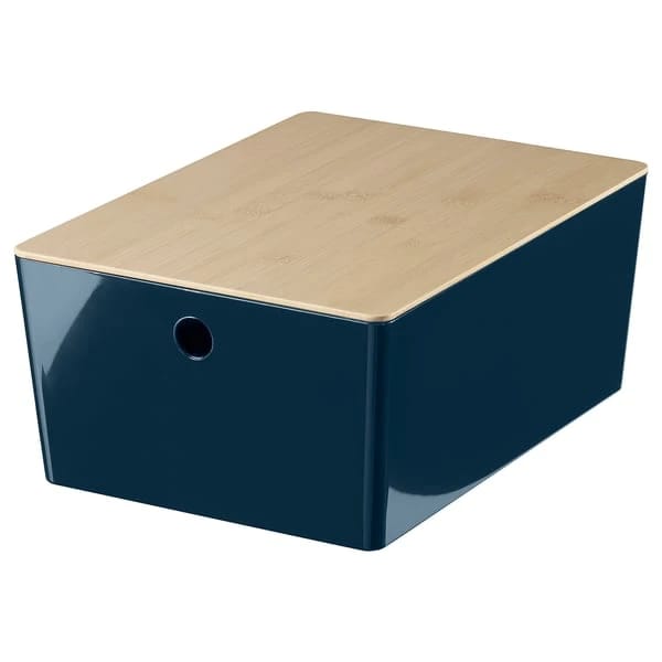 Box with Lid, Light Grey, Stackable