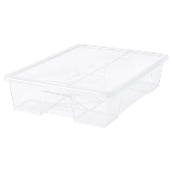 Transparent Storage Box with Lid, 79x57x18 cm/55 l
