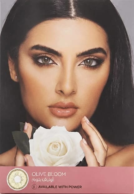 rosa belle coltact lenses olive bloom color