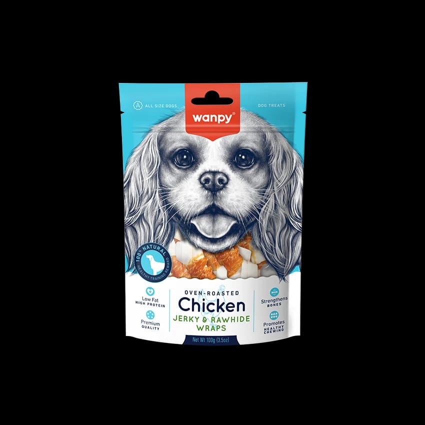 Wanpy Chicken Jerky & Rawhide Twists for Dogs