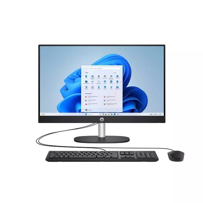 جهاز كمبيوتر مكتبي شامل من HP طراز AI 24-CR2049NE معالج Ultra 7-255U وذاكرة 8 جيجابايت وقرص SSD 512 جيجابايت، اللون الأسود