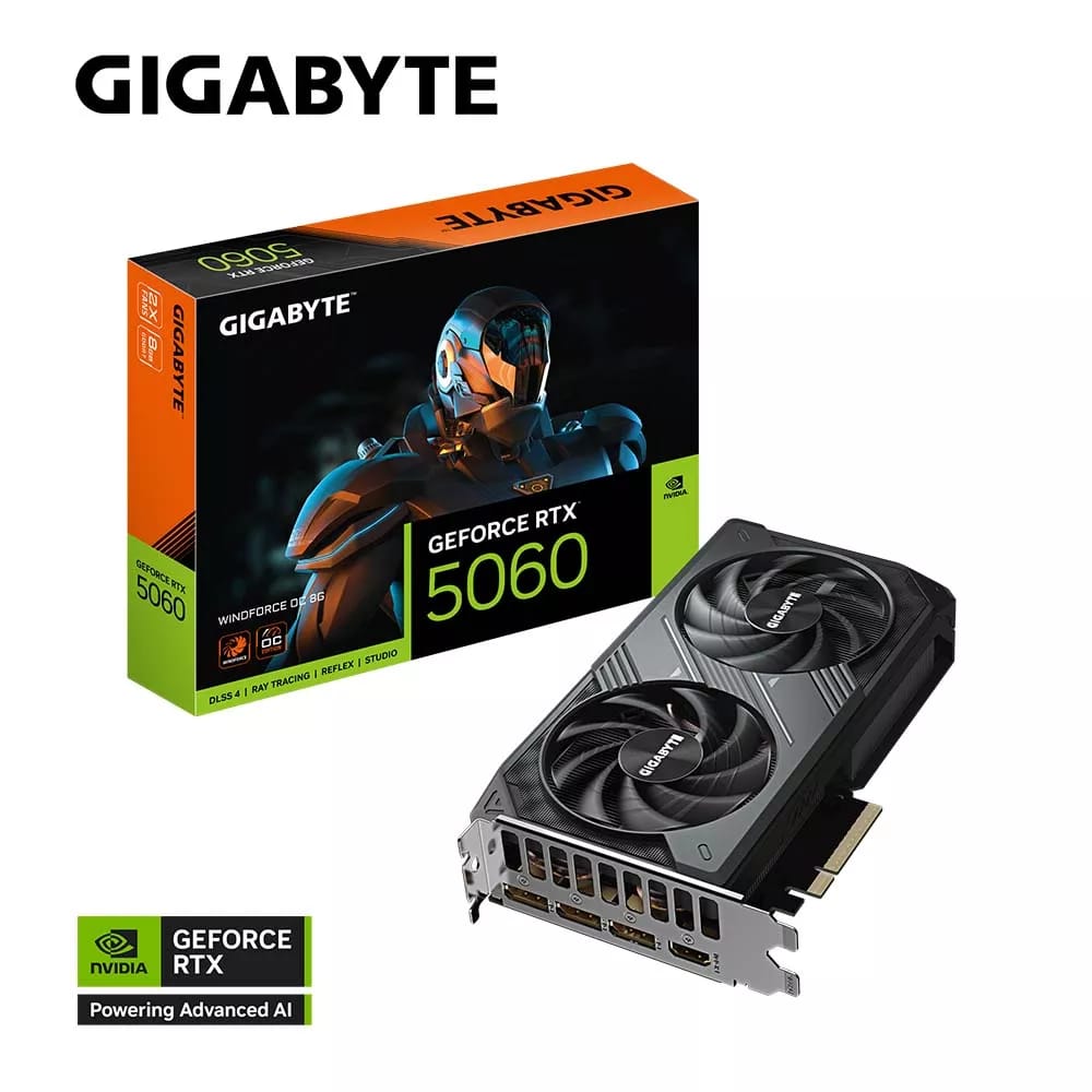 بطاقة الرسوميات جيجابايت GeForce RTX 5060 WINDFORCE OC 8GB