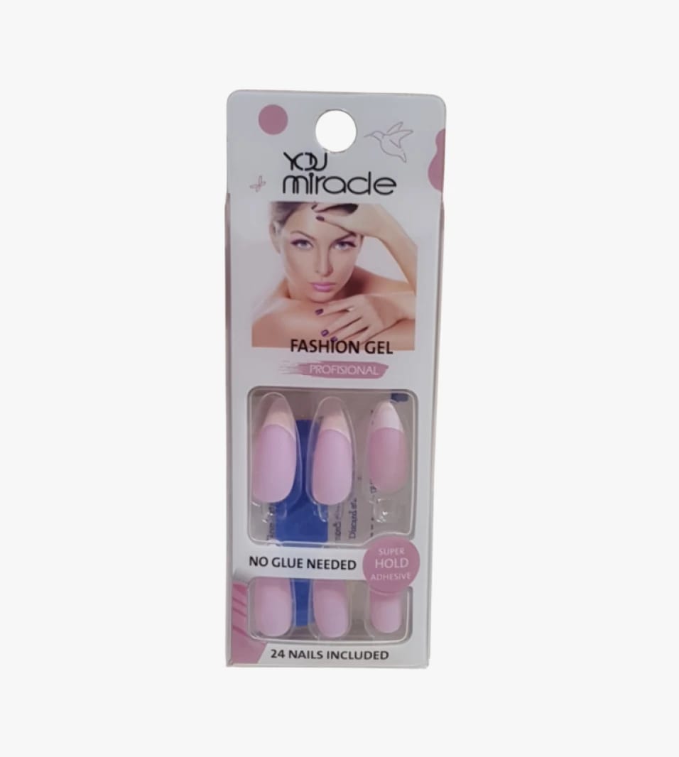 You Mircle Fashion Gel Nails Blush Pink for Women, No Glue Needed, Strong Hold, 24 Pieces of Selected Sizes