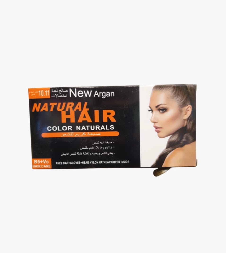 Natural Hair Permanent Hair Colour Cream for Women - Light Orange Shade with Argan Oil for Hair Care and Shine