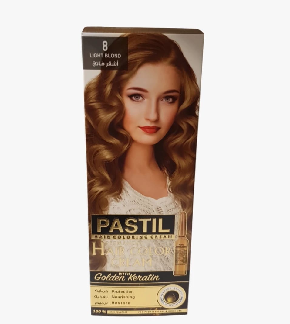 Pastil Long-Lasting Hair Coloring Cream in Light Blonde with Golden Keratin for Women