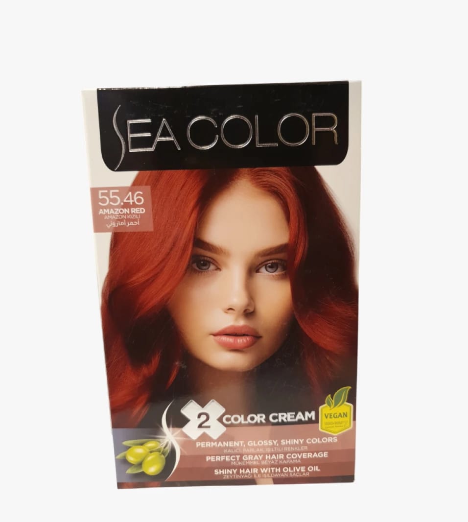 Sea Color Hair Dye Amazon Red Set with Double Cream Formula for Shiny, Captivating Hair with Rich, Lasting Color