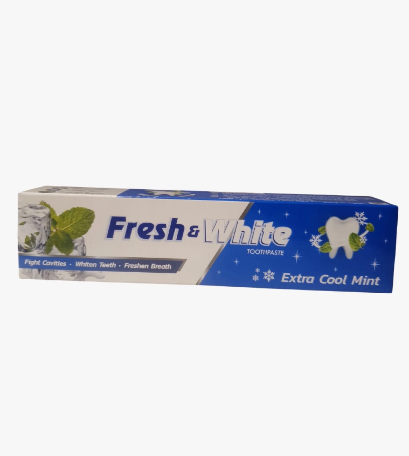 Fresh & White Toothpaste Extra Cool Mint Flavor for Dental Care and Whitening for the Whole Family.