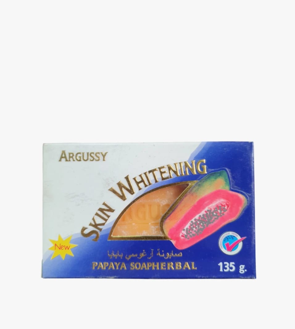 صابون بياضي بالأعشاب للسيدات، من علامة أرجوسي الشهير، يعمل على تفتيح البشرة وتنقيتها برائحة منعشة للاستخدام اليومي.