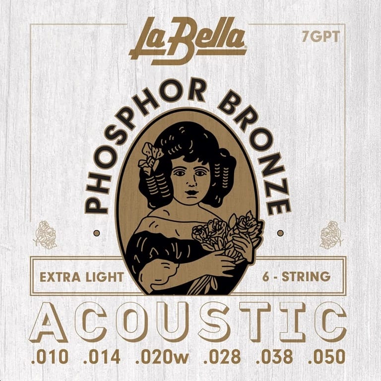 LaBella 7GPT Phosphor Bronze – Extra Light 10-50 Acoustic Guitar strings