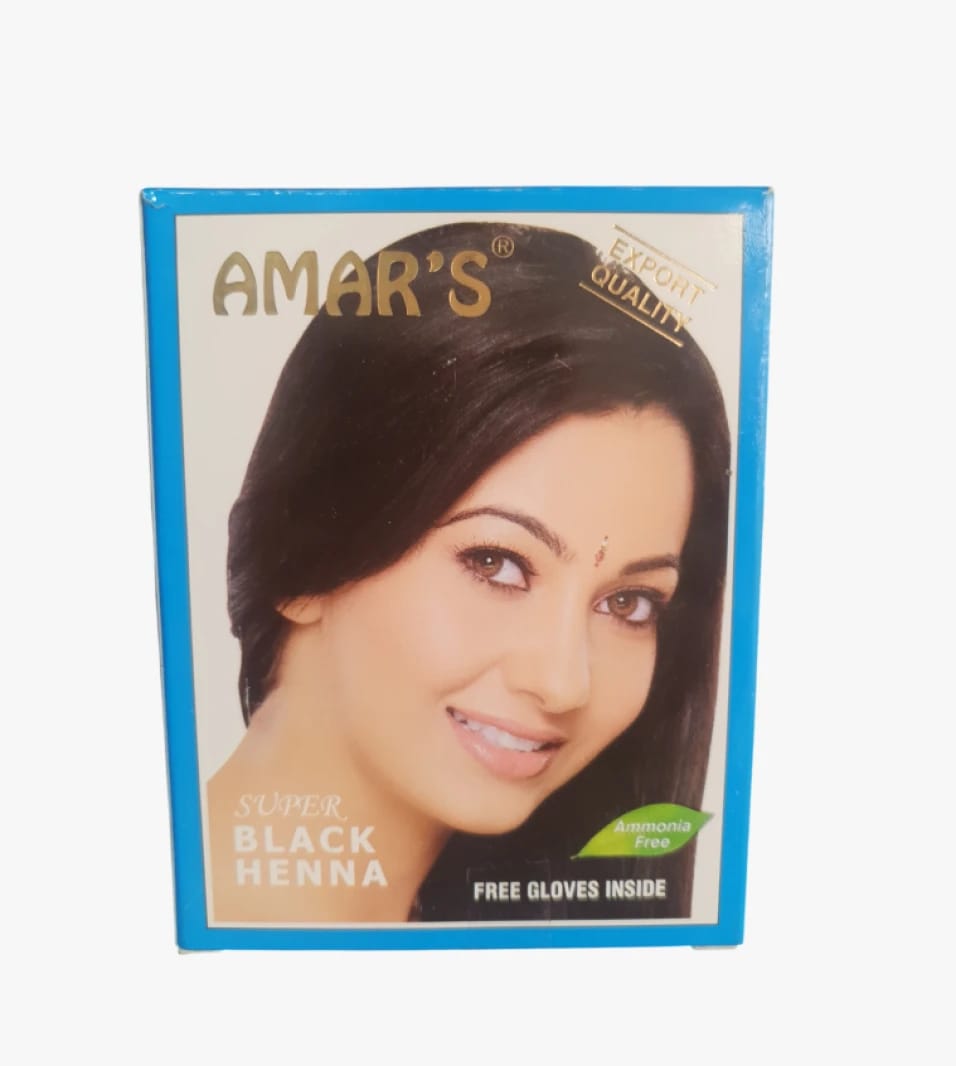Amar's Super Black Herbal Henna for Luxurious Hair Coloring for Women and Men Seeking Top Quality