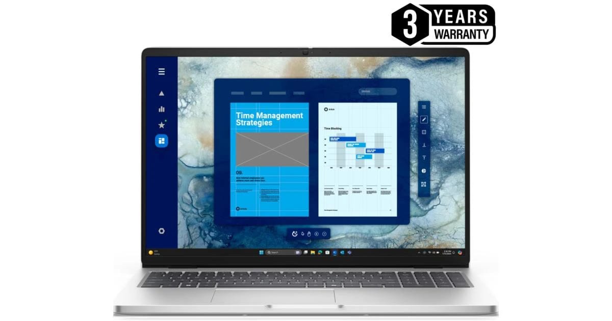 Dell Pro 16 Metallic Finish Laptop 16" FHD+ IPS Intel Core Ultra 7 255U 16GB DDR5 512GB SSD