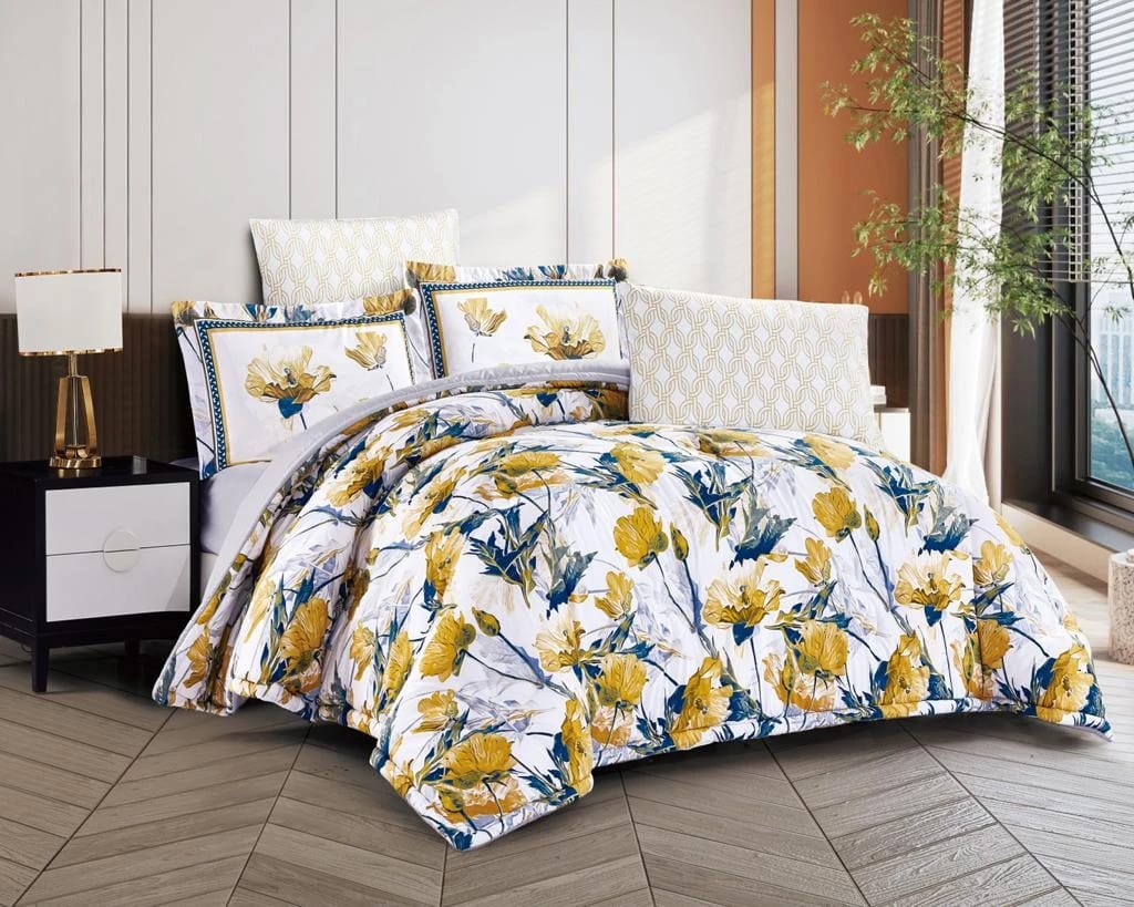 HALA Printed Twin Size Comforter Set, 4 PCS