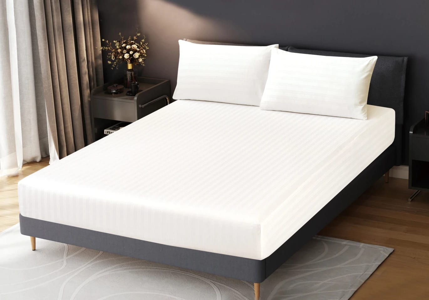ALMA Twin Size Fitted Sheet Set 100% Cotton