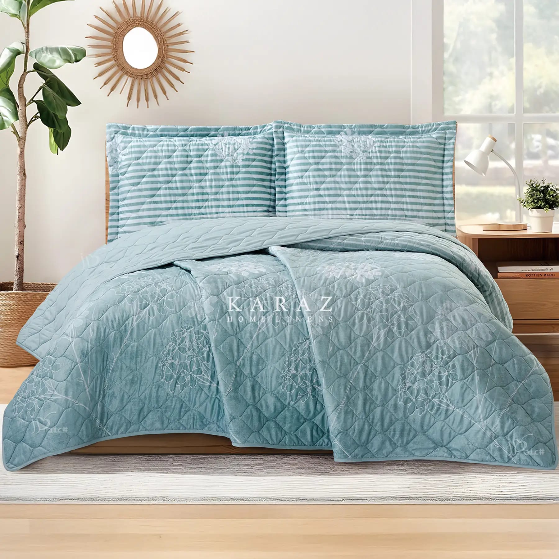 DAIANA Printed King Size Bedspread Set – 3 Pieces