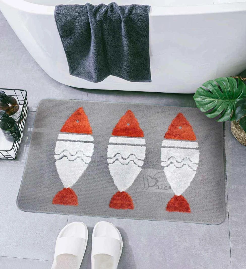 Retro Waterproof Bath Mat Soft Polyester Absorbent Anti-Slip (60x90cm)