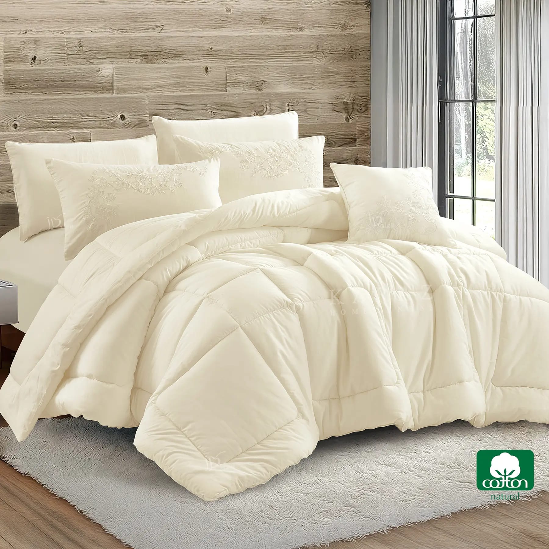 Cotton Comforter Set King Size - 7 Pieces