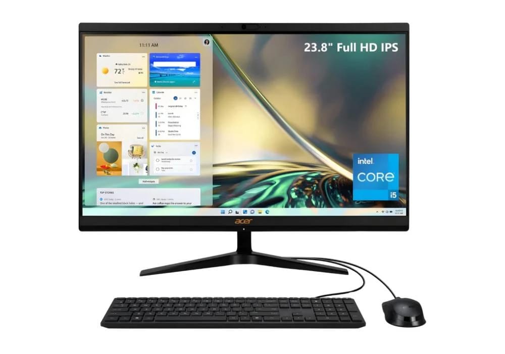 Acer Aspire All-in-One AIO C24-1700 Slim, 12Gen Intel Core i5, 512GB SSD, 24" FHD IPS Monitor, Wi-Fi 6, BT 5.0, Black