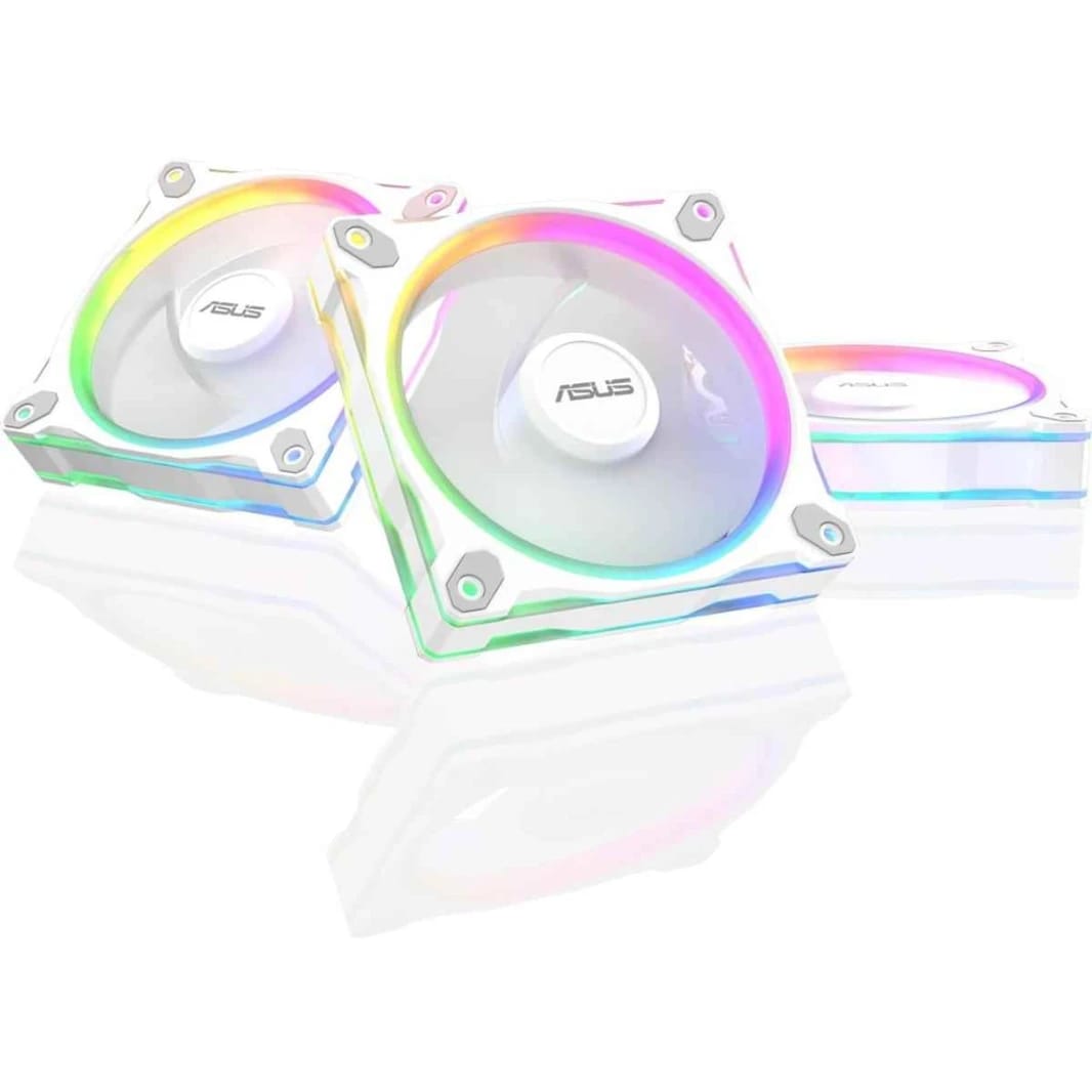 مروحة ASUS Prime MR120 aRGB ثلاثية، بيضاء