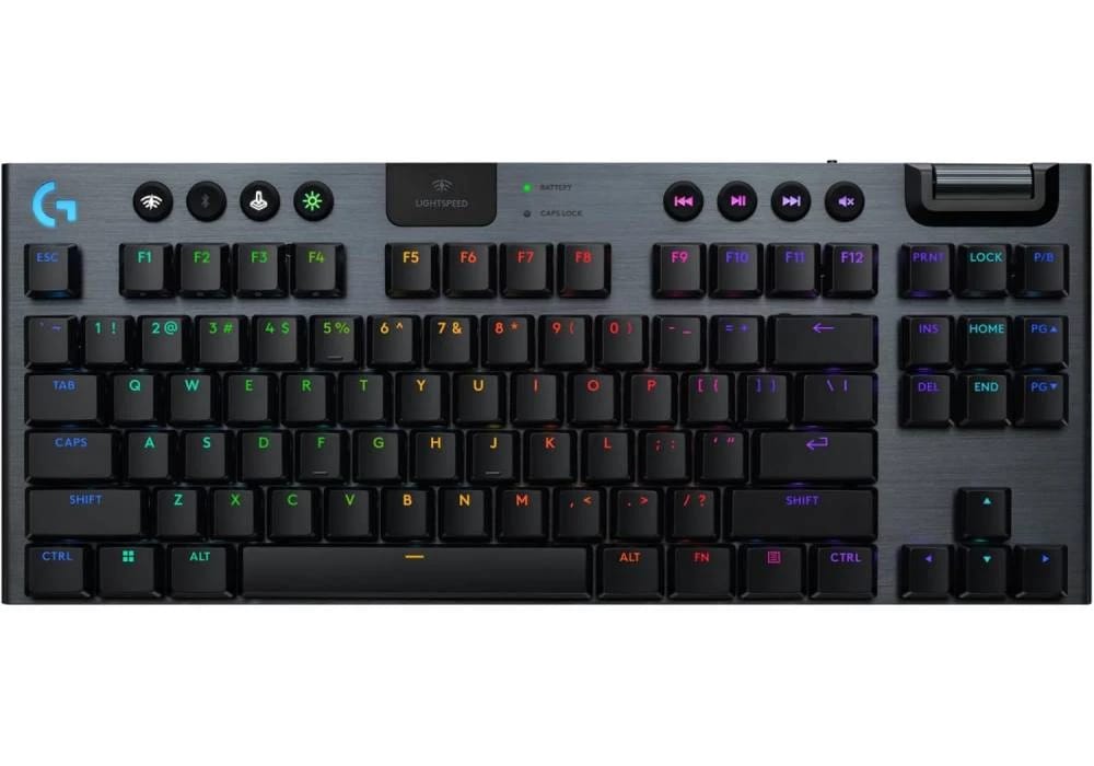 لوحة مفاتيح الألعاب اللاسلكية لوجيتك G915 X LIGHTSPEED TKL - محولات ميكانيكية GL بنمط منخفض وصوتي، اتصال ثلاثي الأوضاع