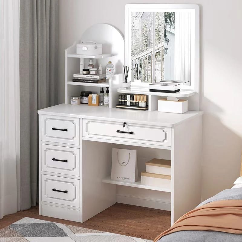 Luxury Wooden Dresser with Lighted Mirror in White