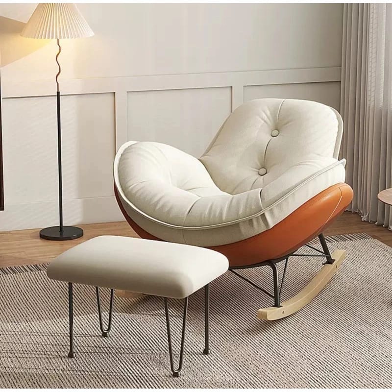 Luxury Rocking Chair with Footrest for Relaxation