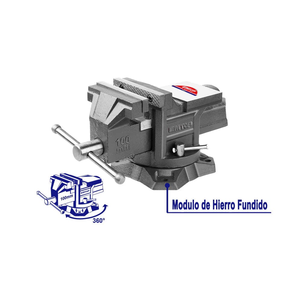 EMTOP Steel Bench Vise 4 Inch EBVE0401