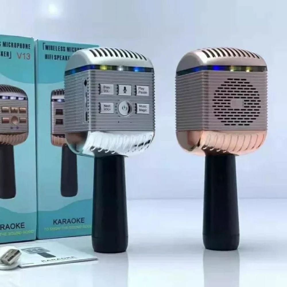 V13 Wireless Microphone HiFi Speaker Karaoke Mic