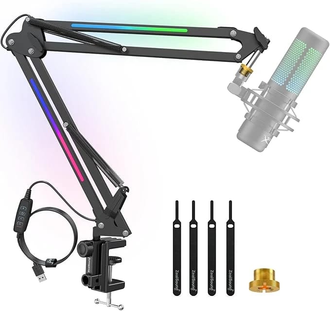 Zealsound RGB Microphone Arm Stand with RGB Light