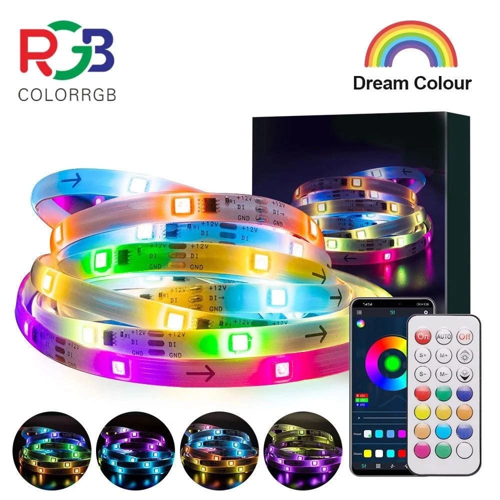 Dream Color LED Strip Lights with Remote Controller, Waterproof